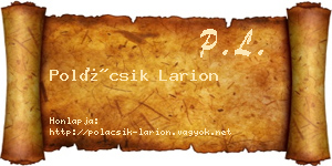 Polácsik Larion névjegykártya